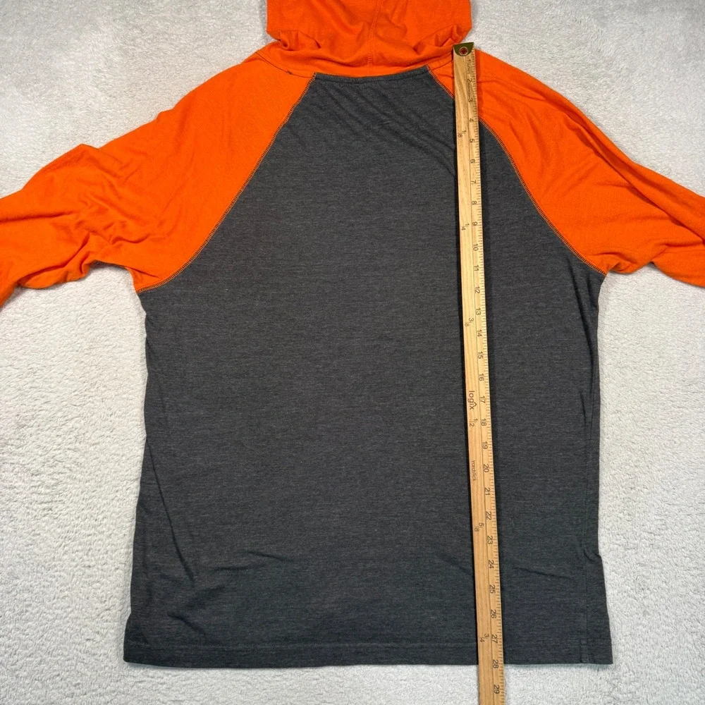 Colosseum Miami Hurricanes Hoodie Mens L Orange Raglan Tee Pullover NCAA Shirt